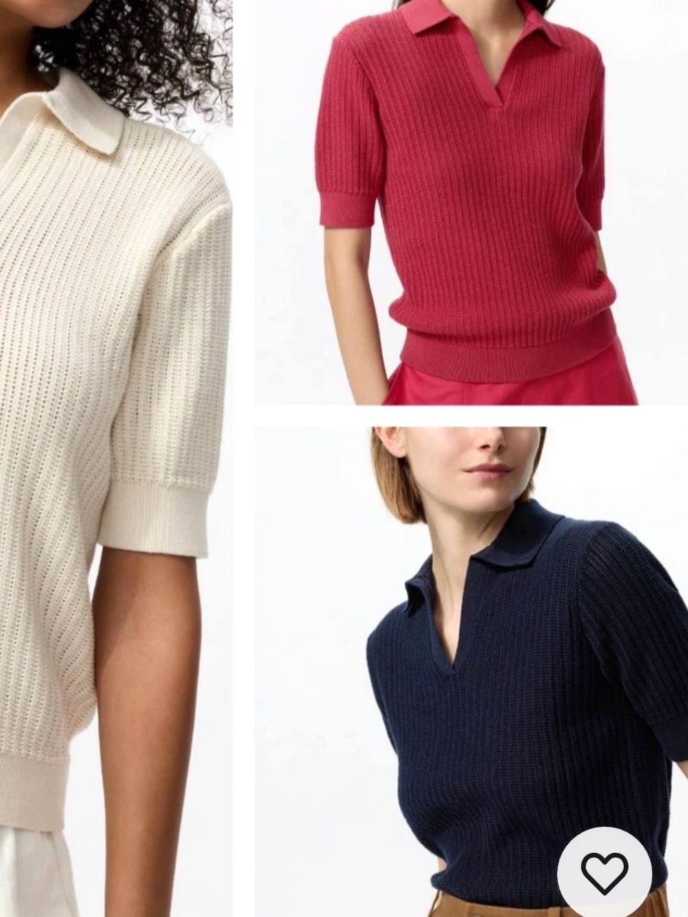 Uniqlo Comptoir Des Cotonniers Top Polo Navy Knit Cropped Preppy Tennis Golf S - Picture 5 of 5